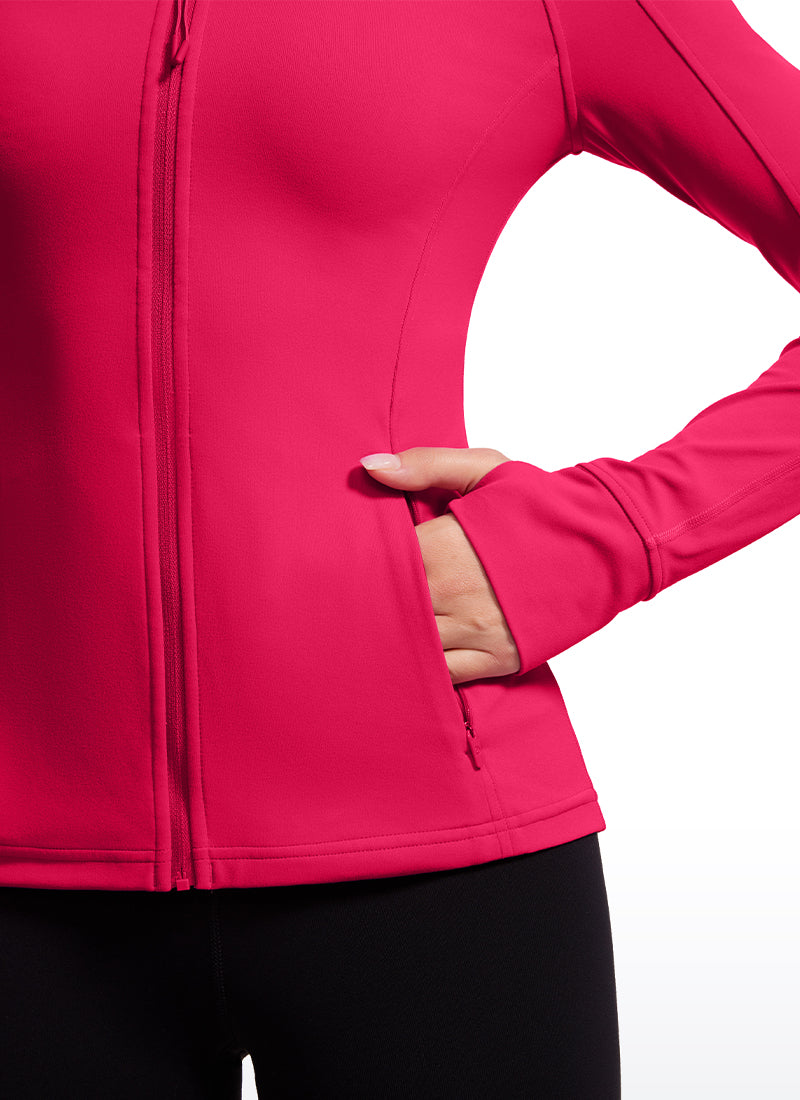 CRZ YOGA Butterluxe Chaqueta con Cremallera Completa y Manga Larga para Mujer Viva Magenta