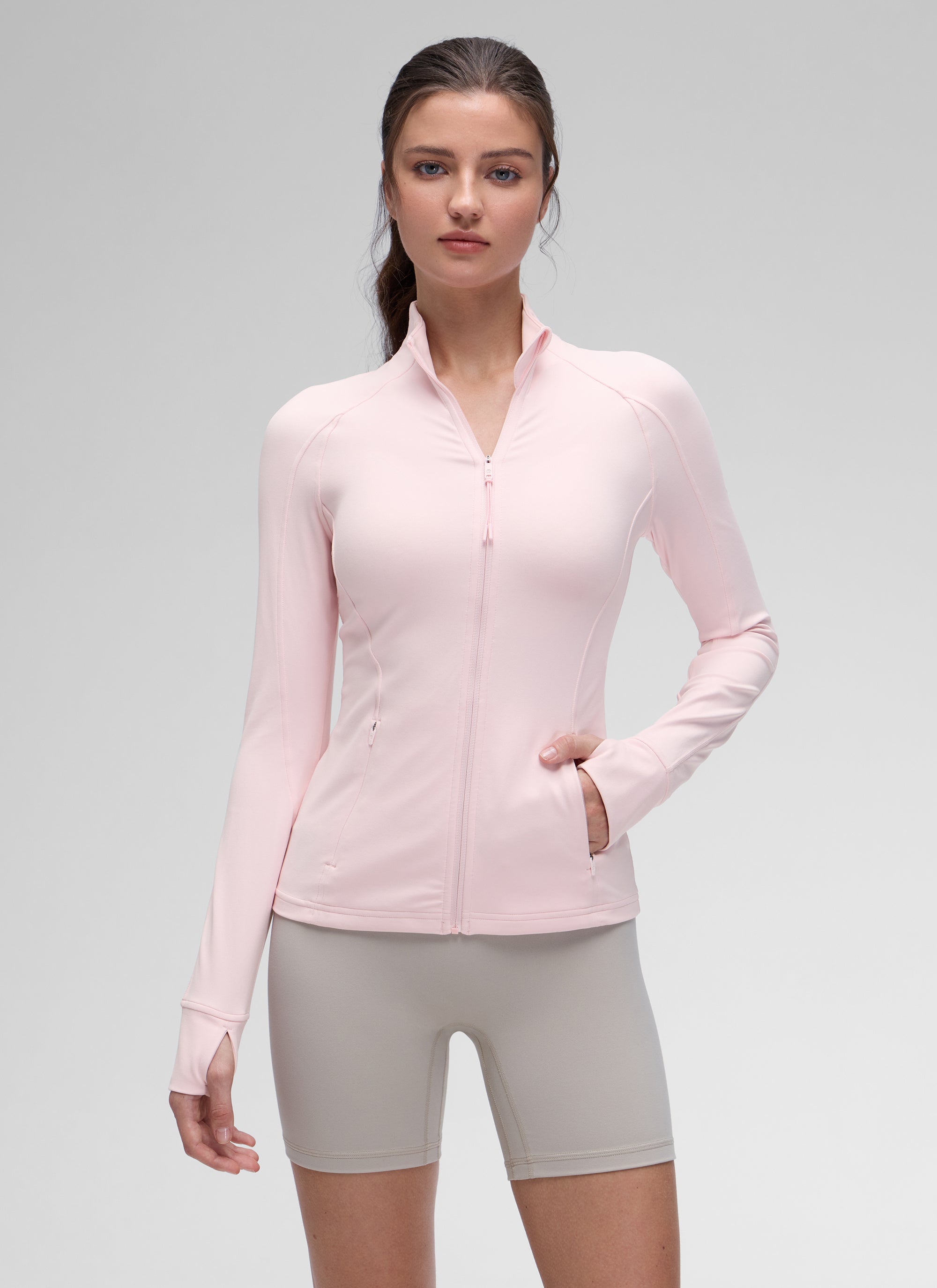 CRZ YOGA Butterluxe Chaqueta con Cremallera Completa y Manga Larga para Mujer Rosa Fresa