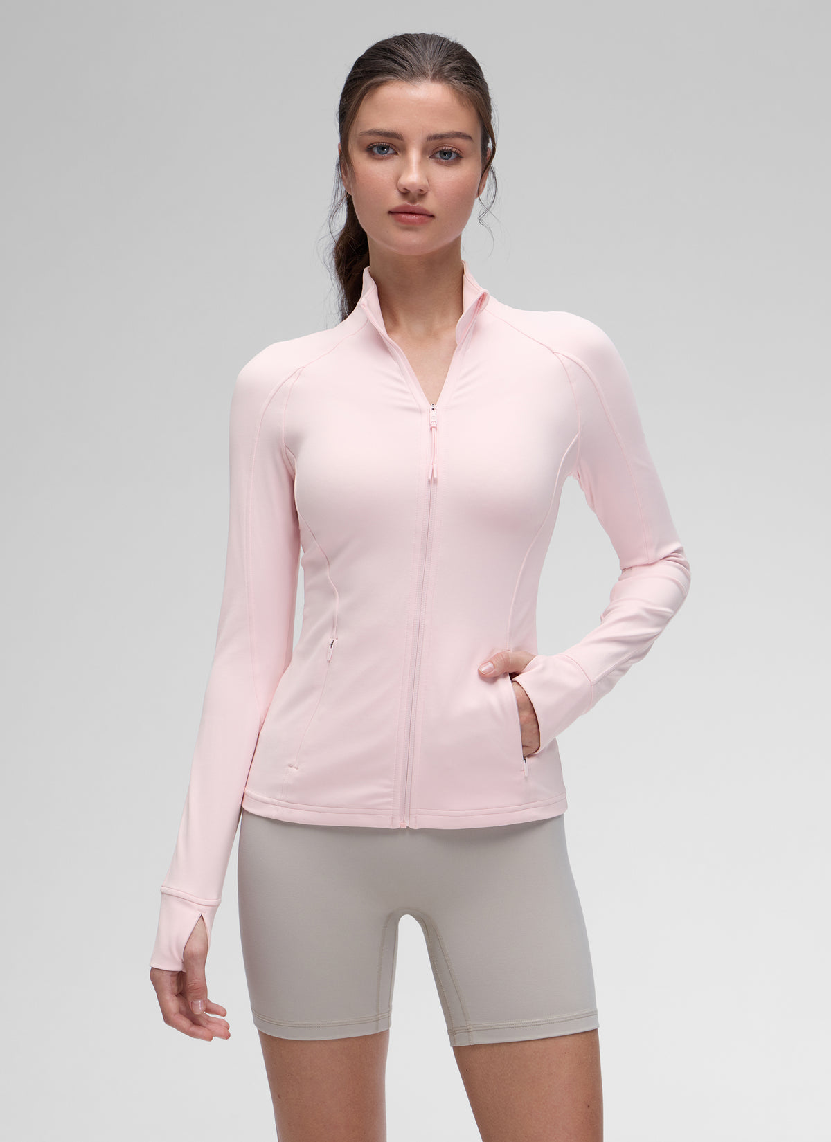 CRZ YOGA Butterluxe Chaqueta con Cremallera Completa y Manga Larga para Mujer Rosa Fresa
