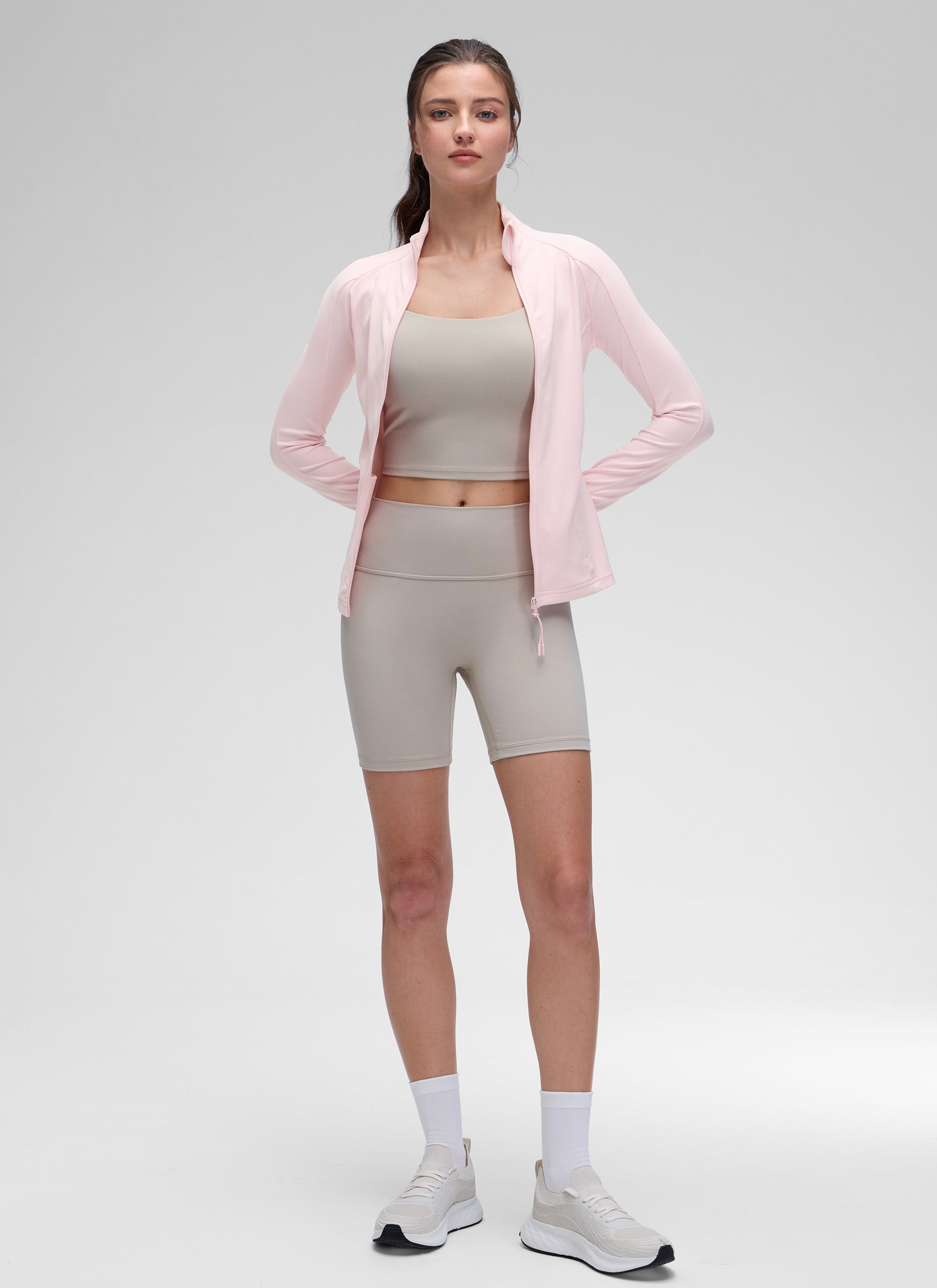 CRZ YOGA Butterluxe Chaqueta con Cremallera Completa y Manga Larga para Mujer Rosa Fresa