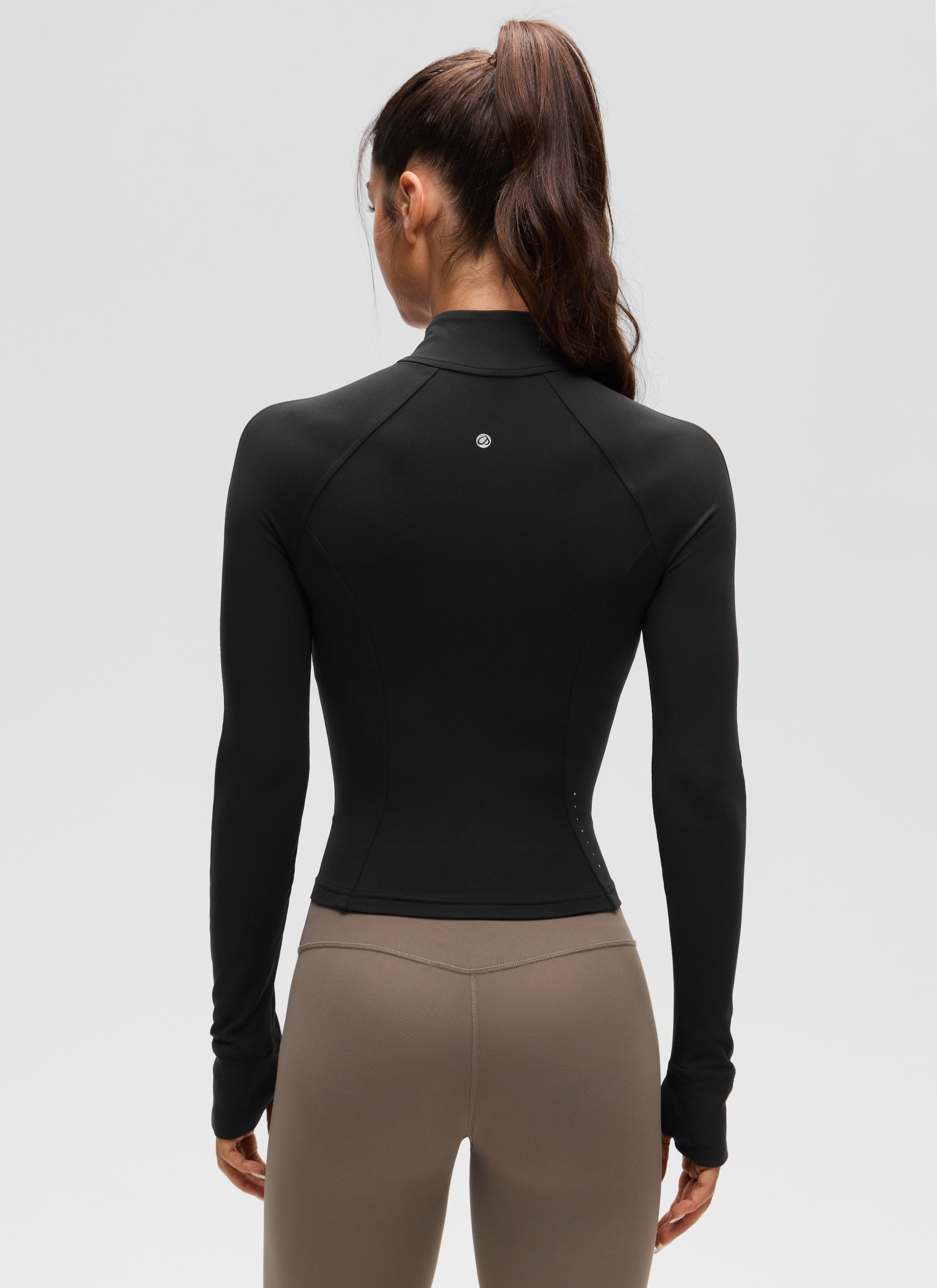 CRZ YOGA Butterluxe Chaqueta Corta con Bolsillos y Cremallera Completa Negro