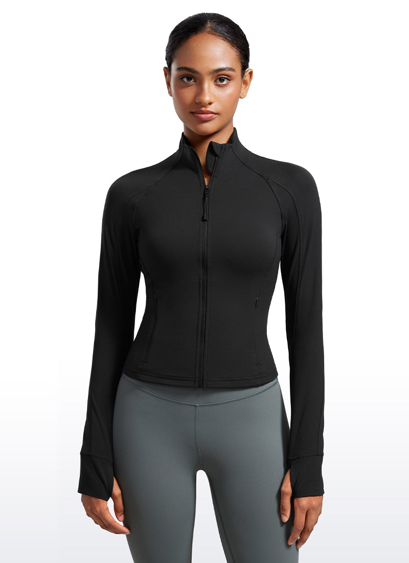 CRZ YOGA Butterluxe Chaqueta Corta con Bolsillos y Cremallera Completa Negro