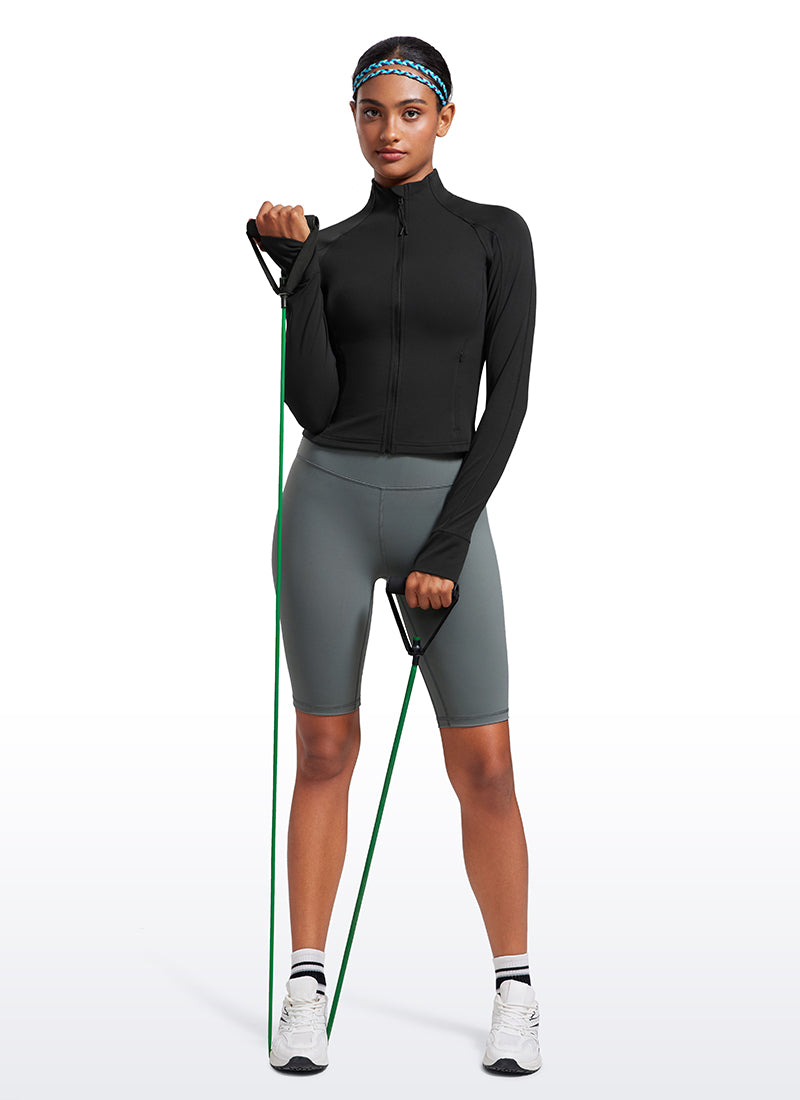 CRZ YOGA Butterluxe Chaqueta Corta con Bolsillos y Cremallera Completa Negro