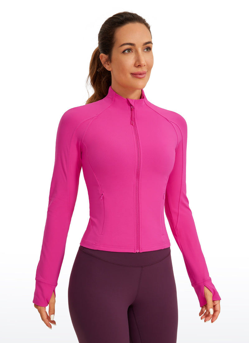 CRZ YOGA Butterluxe Chaqueta Corta con Bolsillos y Cremallera Completa Púrpura Hibisco