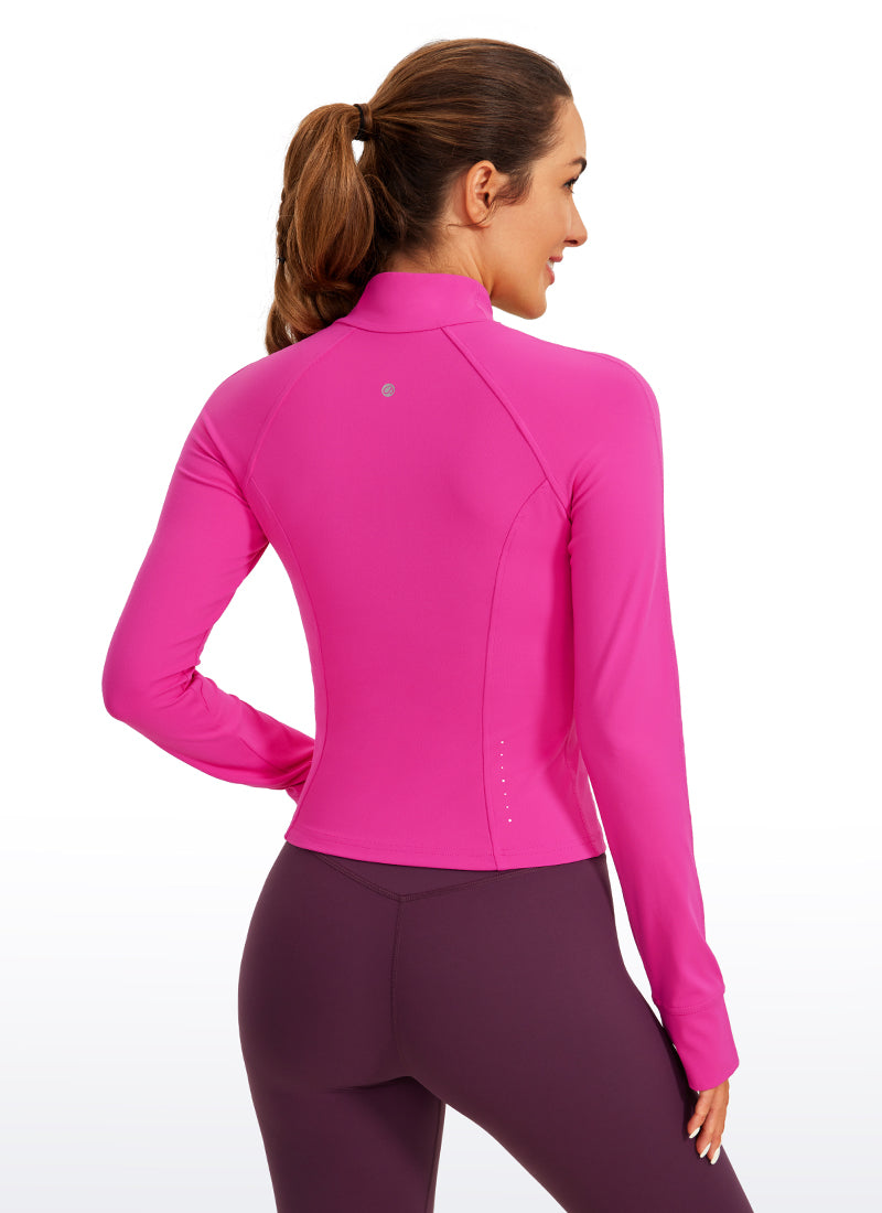 CRZ YOGA Butterluxe Chaqueta Corta con Bolsillos y Cremallera Completa Púrpura Hibisco