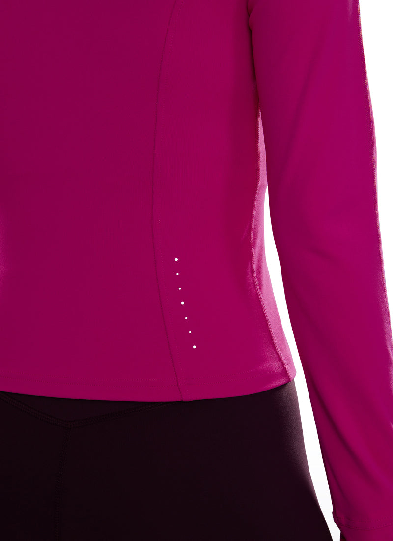 CRZ YOGA Butterluxe Chaqueta Corta con Bolsillos y Cremallera Completa Púrpura Hibisco