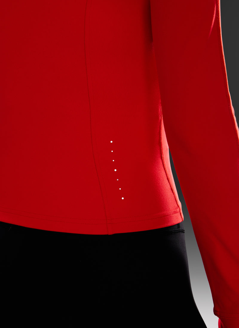 CRZ YOGA Butterluxe Chaqueta Corta con Bolsillos y Cremallera Completa Rojo oscuro