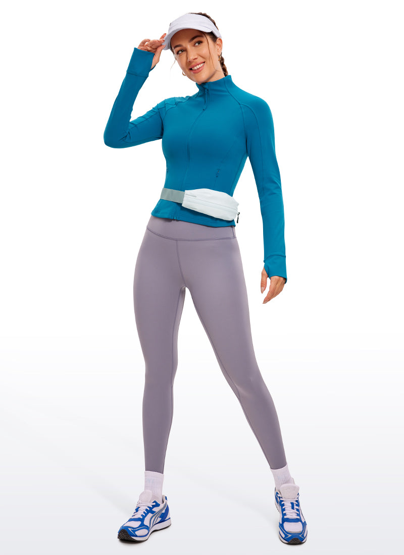 CRZ YOGA Butterluxe Chaqueta Corta con Bolsillos y Cremallera Completa Azul supersónico