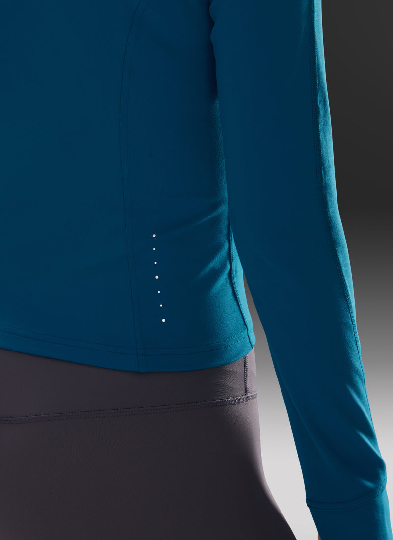 CRZ YOGA Butterluxe Chaqueta Corta con Bolsillos y Cremallera Completa Azul supersónico