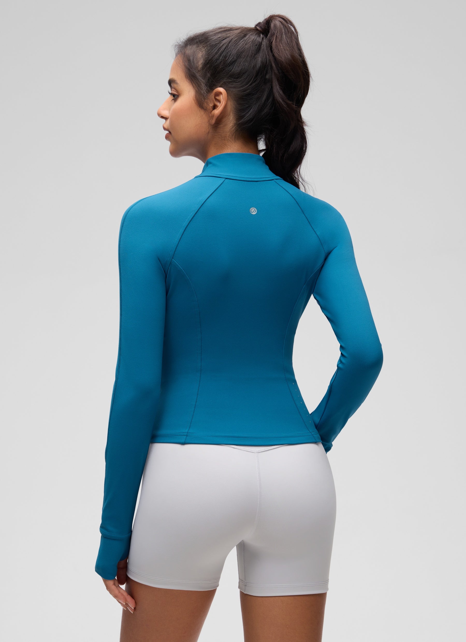 CRZ YOGA Butterluxe Chaqueta Corta con Bolsillos y Cremallera Completa Azul supersónico