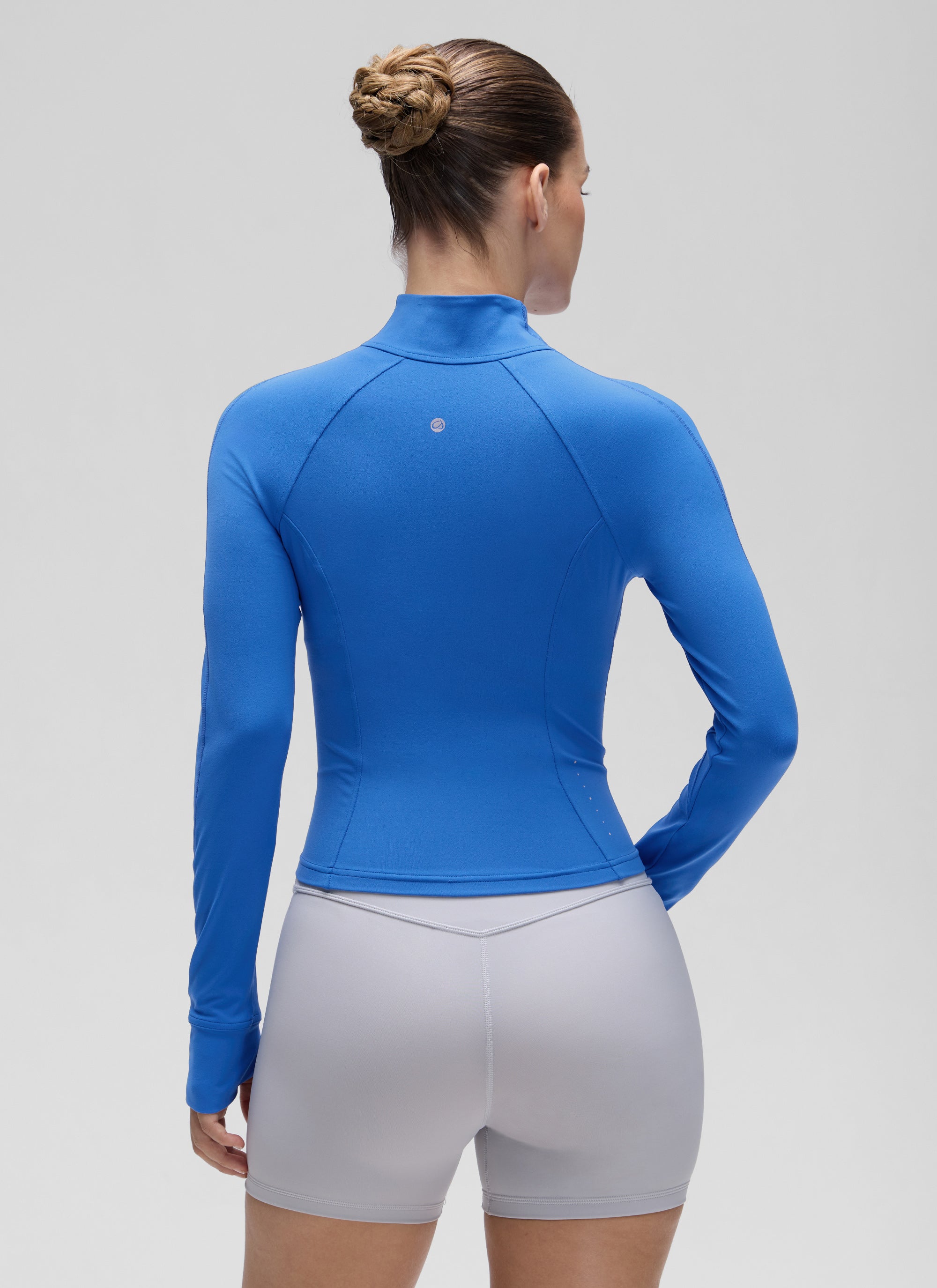 CRZ YOGA Butterluxe Chaqueta Corta con Bolsillos y Cremallera Completa Azul Destello