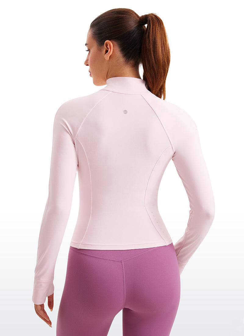 CRZ YOGA Butterluxe Chaqueta Corta con Bolsillos y Cremallera Completa Rosa Fresa