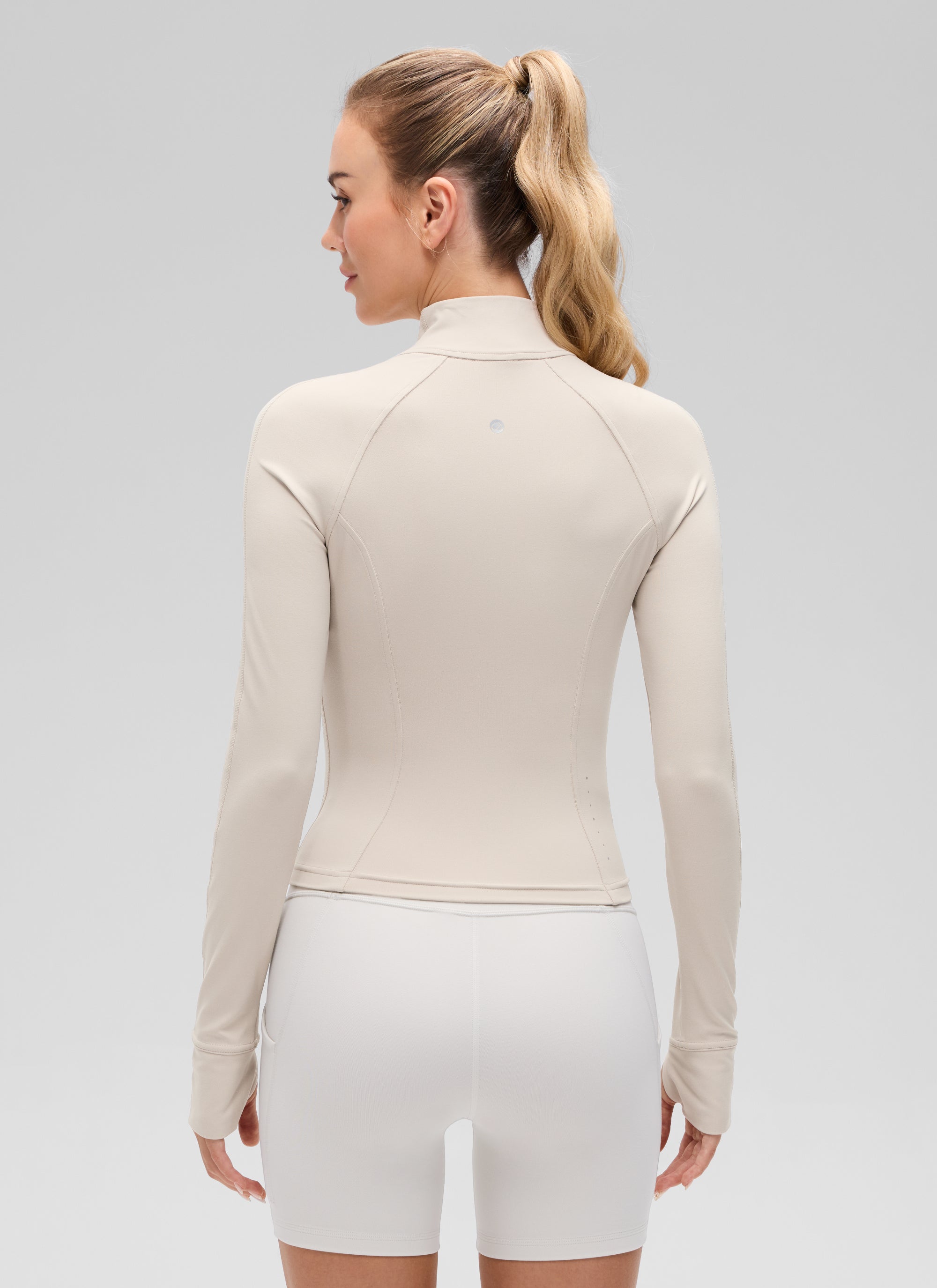 CRZ YOGA Butterluxe Chaqueta Corta con Bolsillos y Cremallera Completa Bronceado Mojave