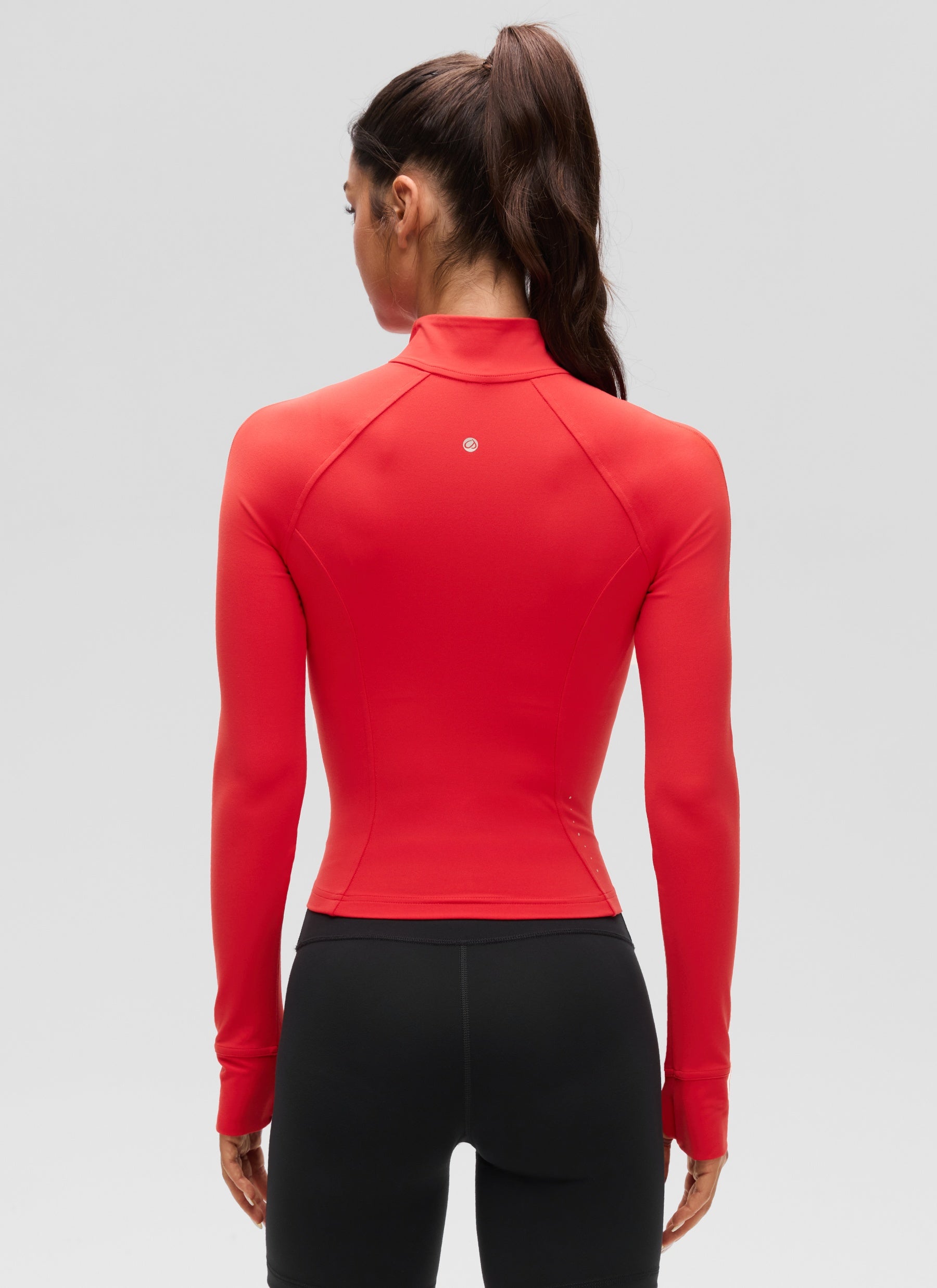 CRZ YOGA Butterluxe Chaqueta Corta con Bolsillos y Cremallera Completa Rojo Profundo