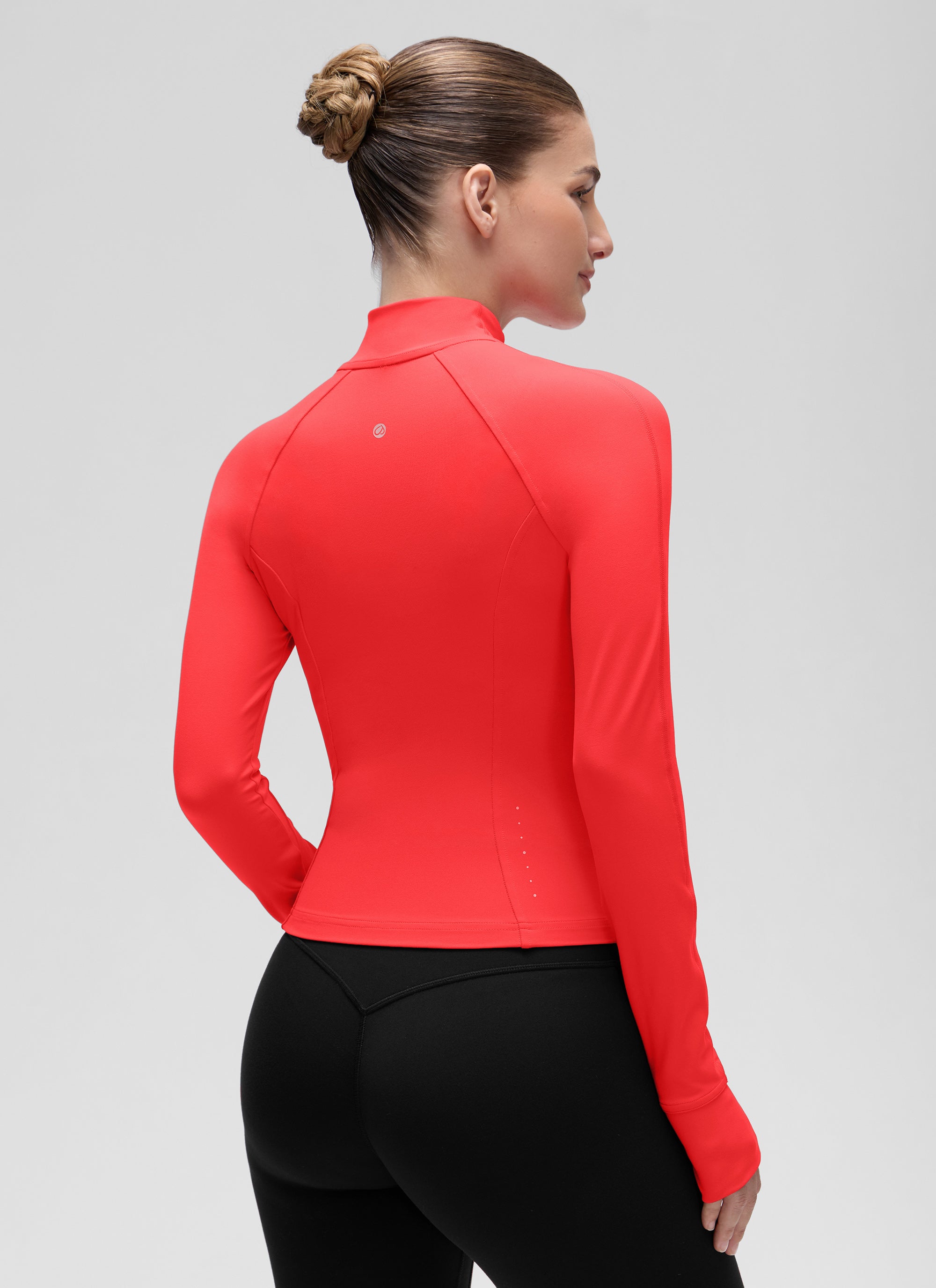 CRZ YOGA Butterluxe Chaqueta Corta con Bolsillos y Cremallera Completa Rojo Profundo