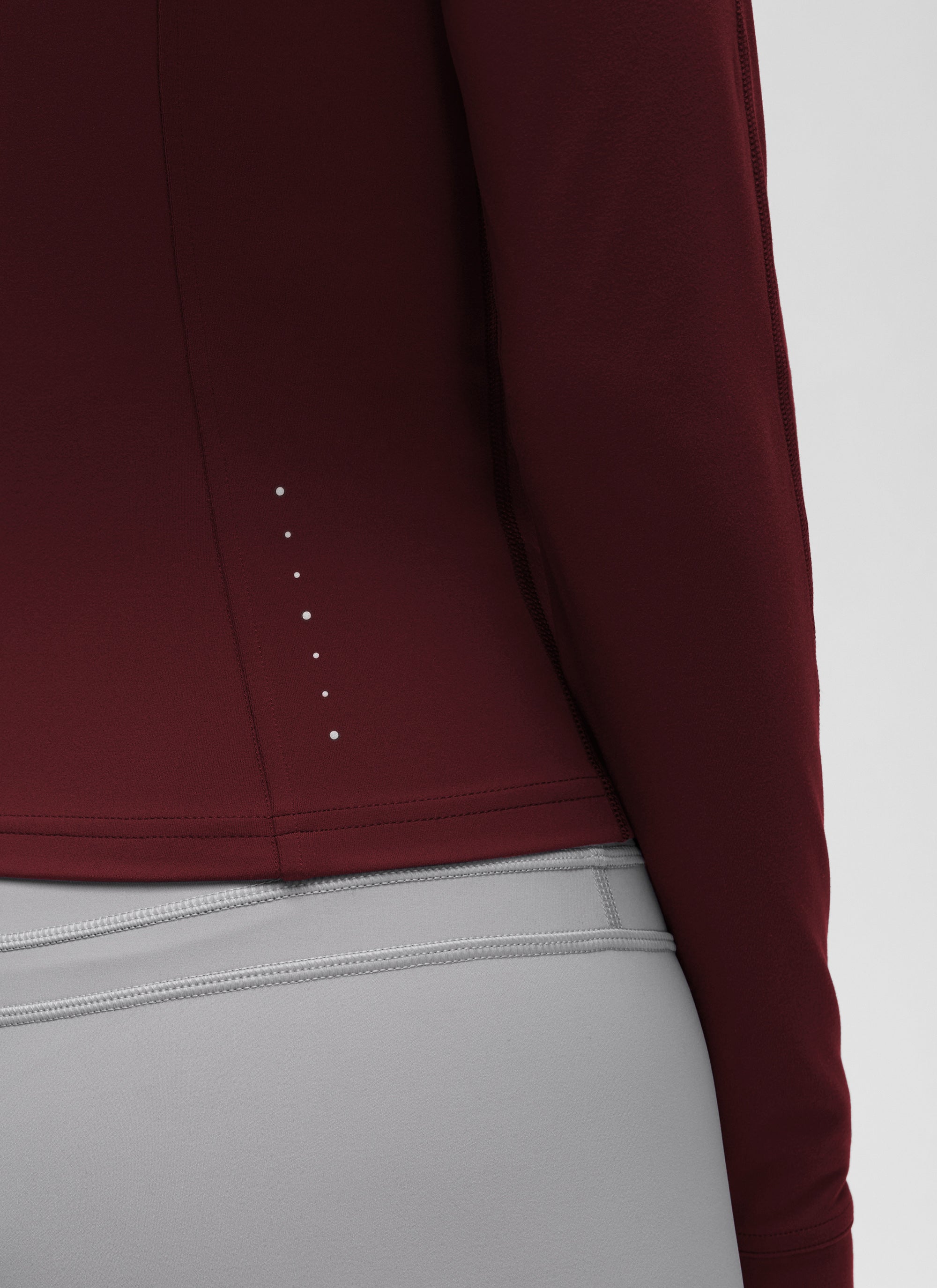 CRZ YOGA Butterluxe Chaqueta Corta con Bolsillos y Cremallera Completa Merlot Rojo