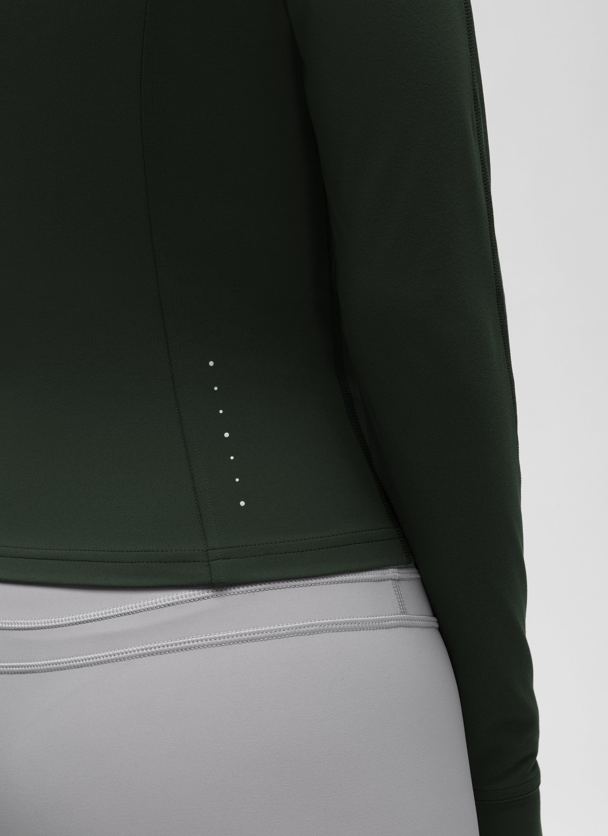 CRZ YOGA Butterluxe Chaqueta Corta con Bolsillos y Cremallera Completa Leyenda Verde