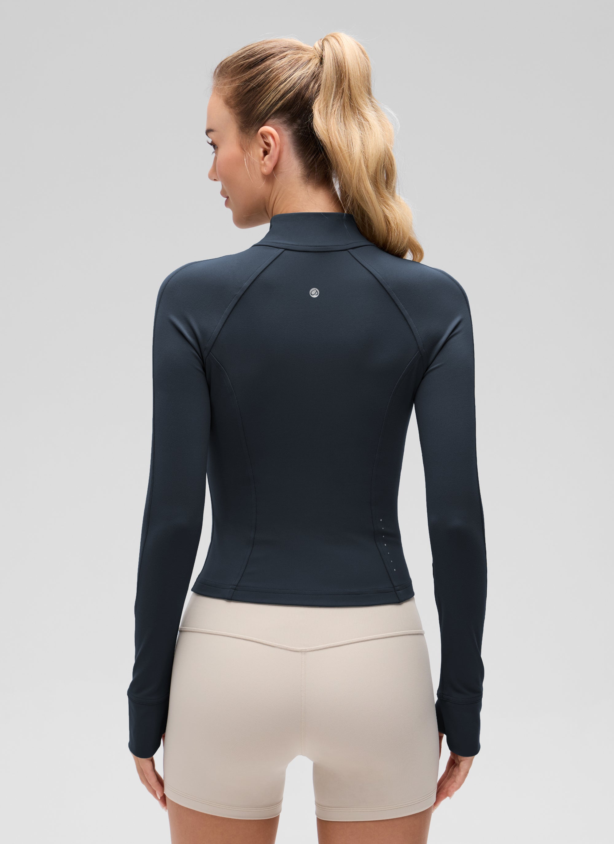 CRZ YOGA Butterluxe Chaqueta Corta con Bolsillos y Cremallera Completa True Navy