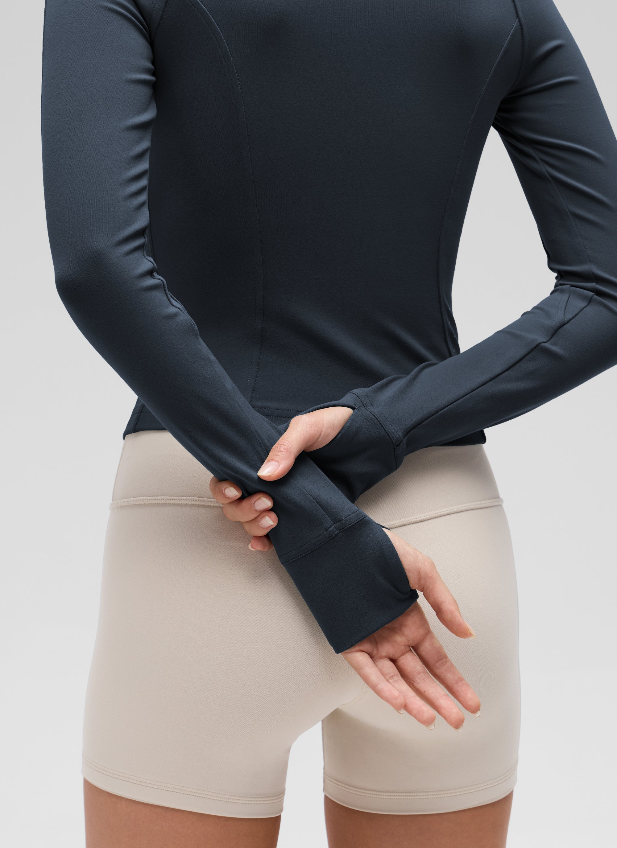 CRZ YOGA Butterluxe Chaqueta Corta con Bolsillos y Cremallera Completa True Navy