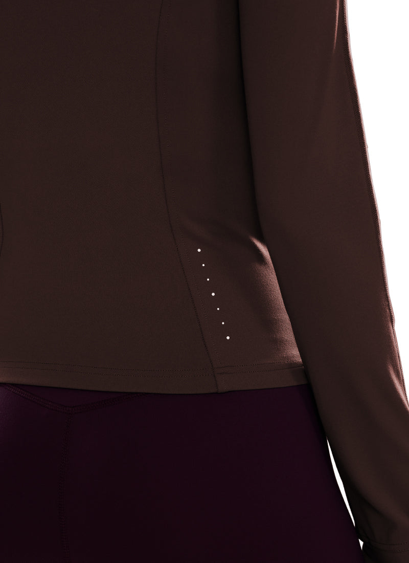 CRZ YOGA Butterluxe Chaqueta Corta con Bolsillos y Cremallera Completa Gris pardo