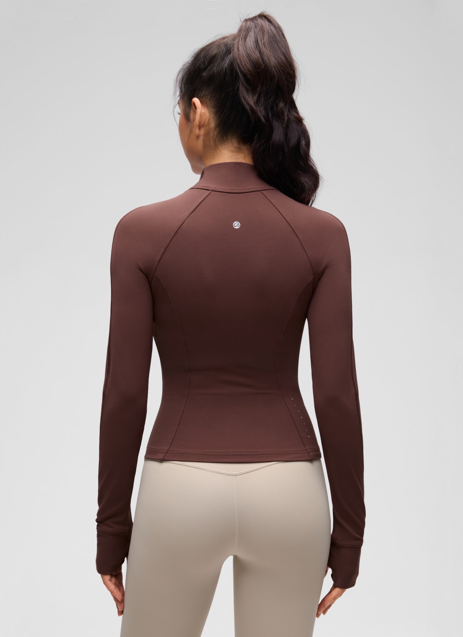 CRZ YOGA Butterluxe Chaqueta Corta con Bolsillos y Cremallera Completa Gris pardo