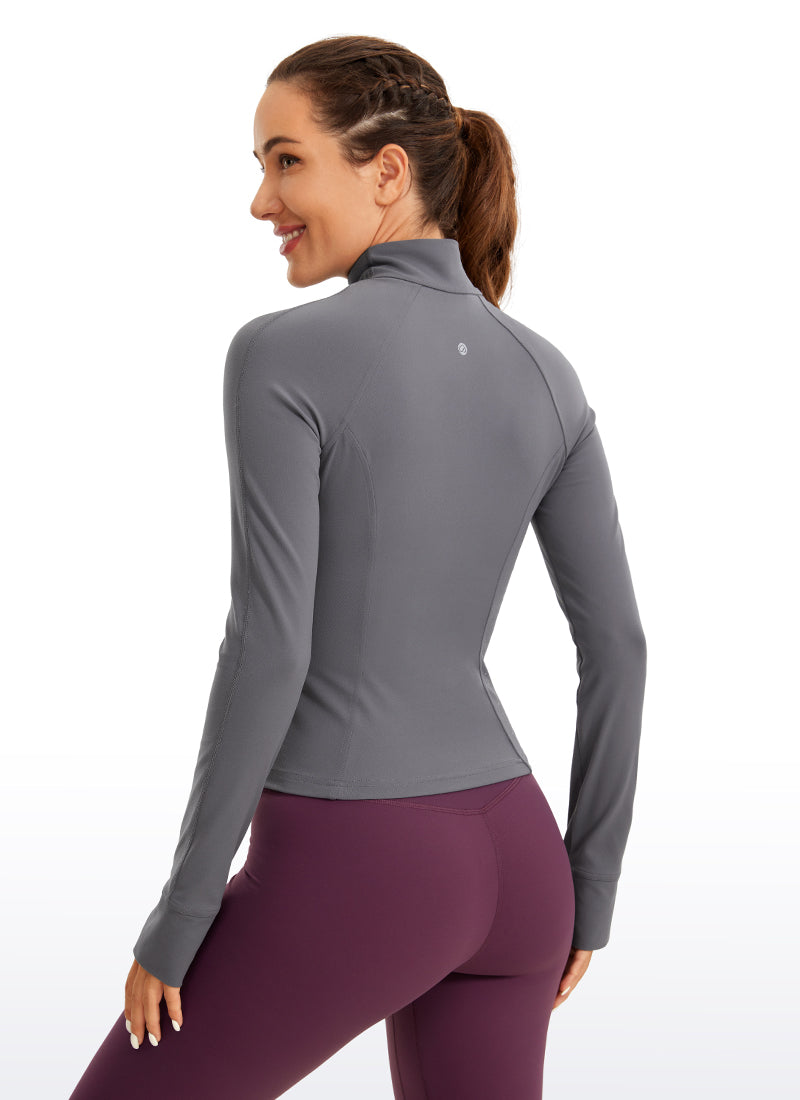 CRZ YOGA Butterluxe Chaqueta Corta con Bolsillos y Cremallera Completa Carbono oscuro