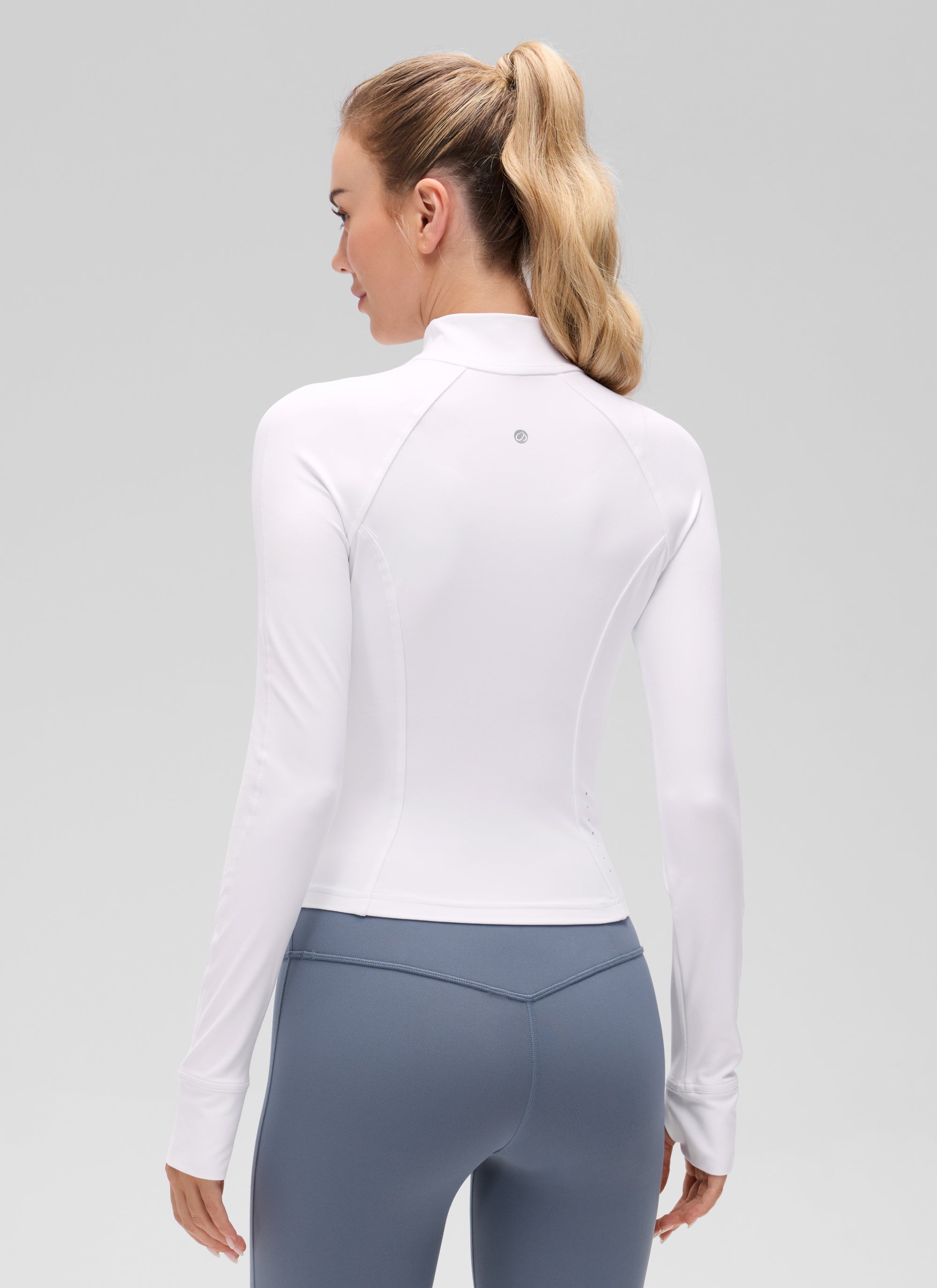 CRZ YOGA Butterluxe Chaqueta Corta con Bolsillos y Cremallera Completa blanco