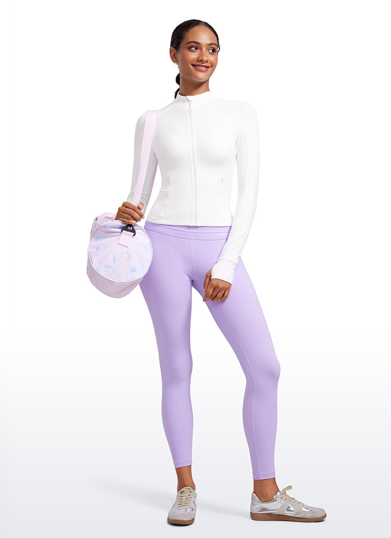 CRZ YOGA Butterluxe Chaqueta Corta con Bolsillos y Cremallera Completa blanco