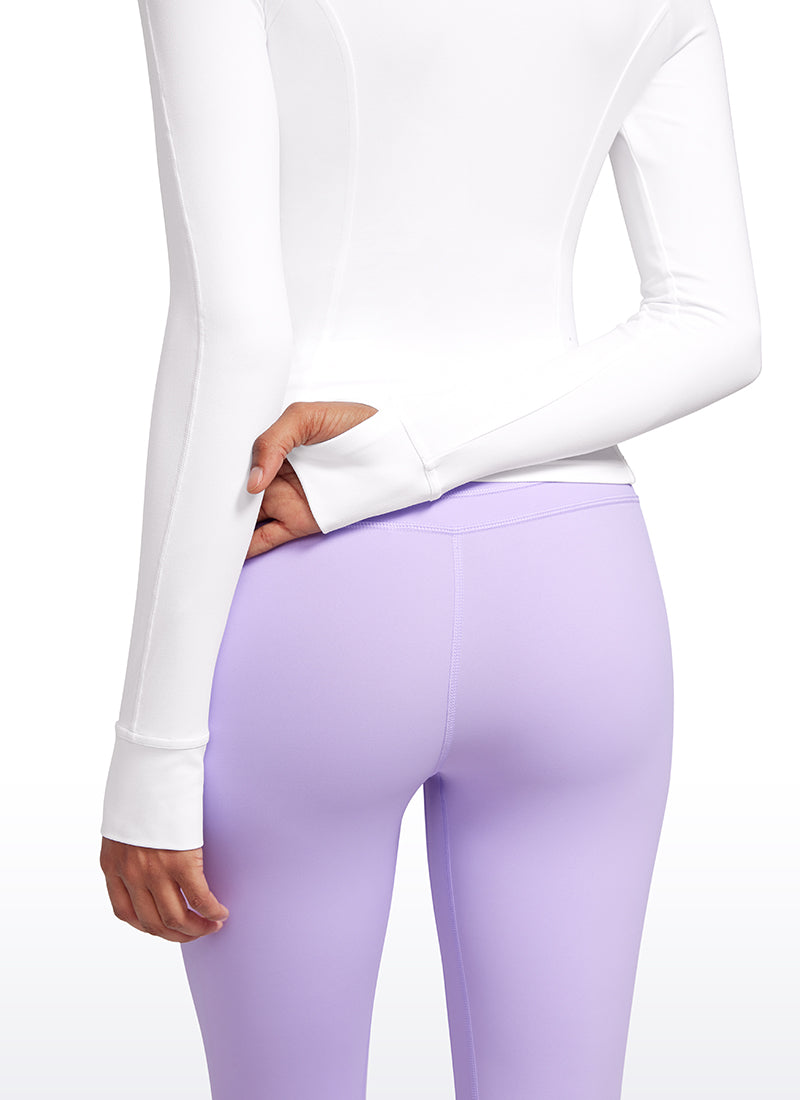 CRZ YOGA Butterluxe Chaqueta Corta con Bolsillos y Cremallera Completa blanco