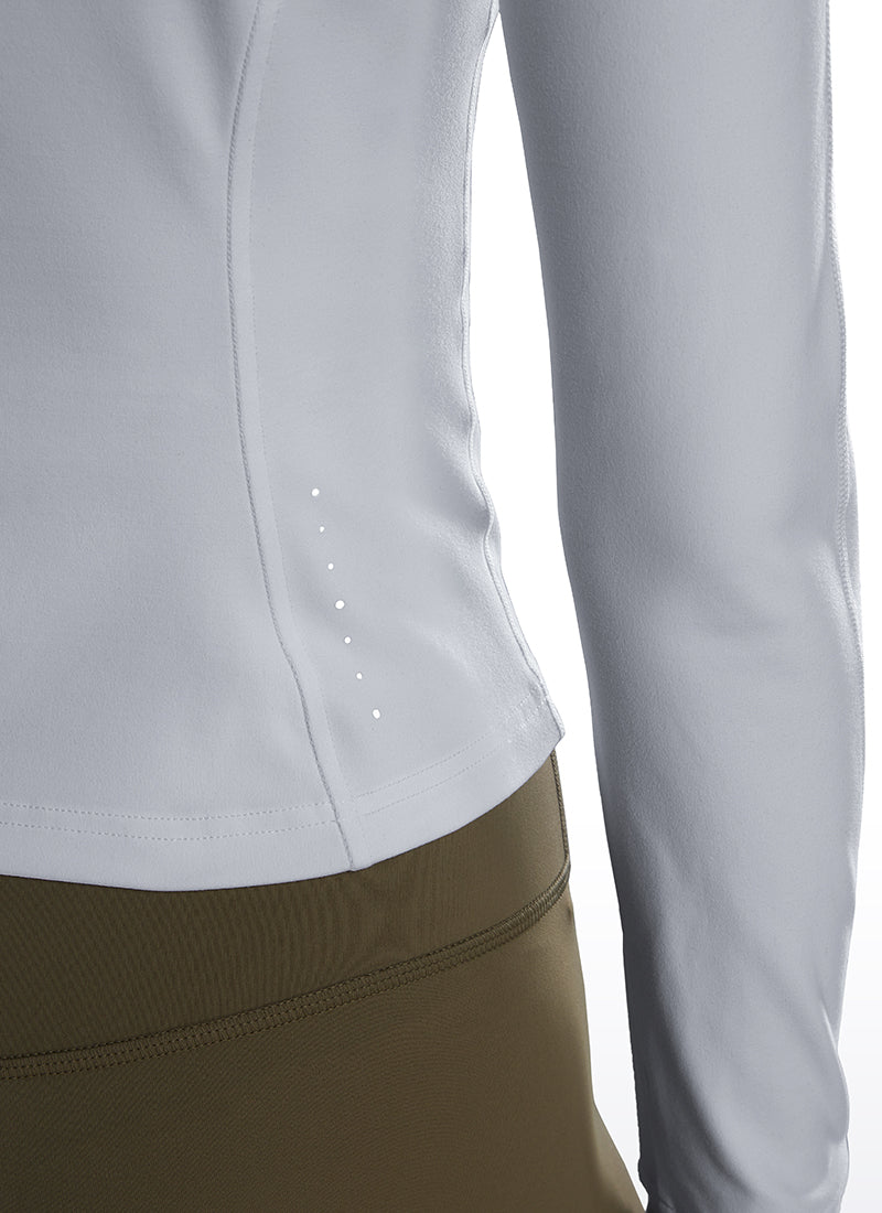 CRZ YOGA Butterluxe Chaqueta Corta con Bolsillos y Cremallera Completa blanco