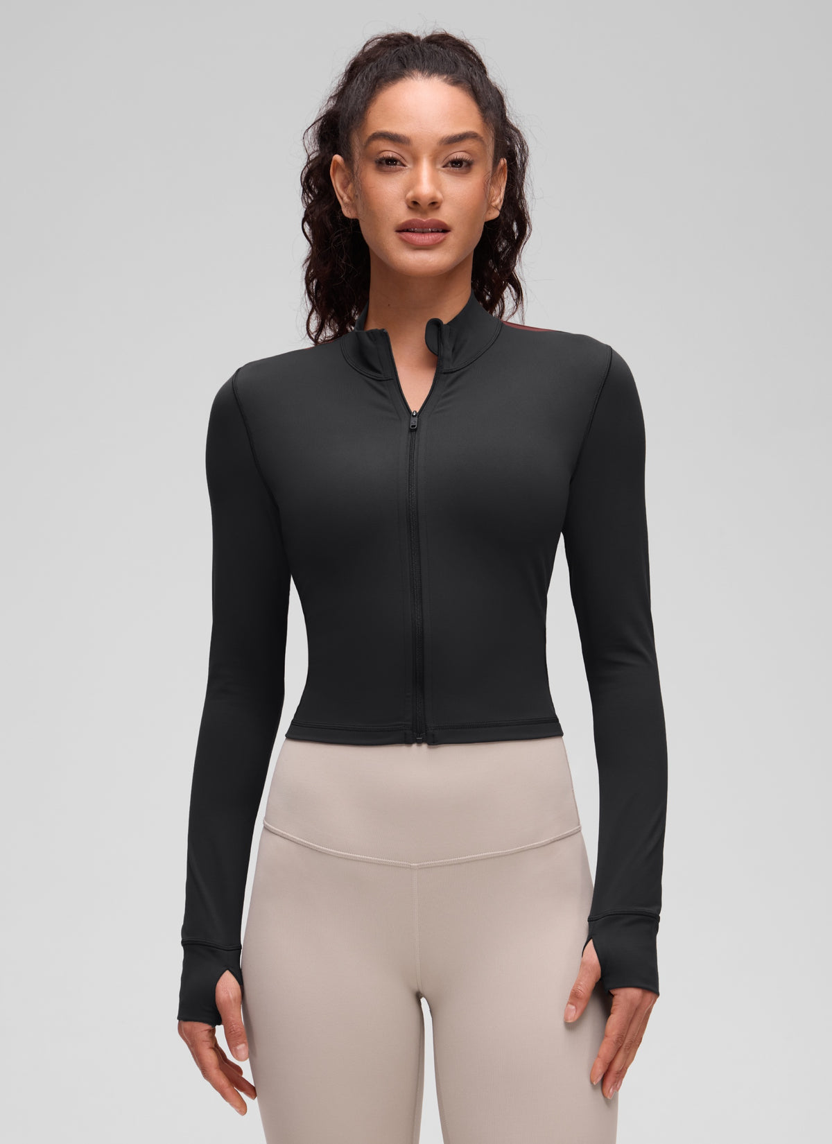 CRZ YOGA Chaquetas cortas Butterluxe Cremallera completa Negro