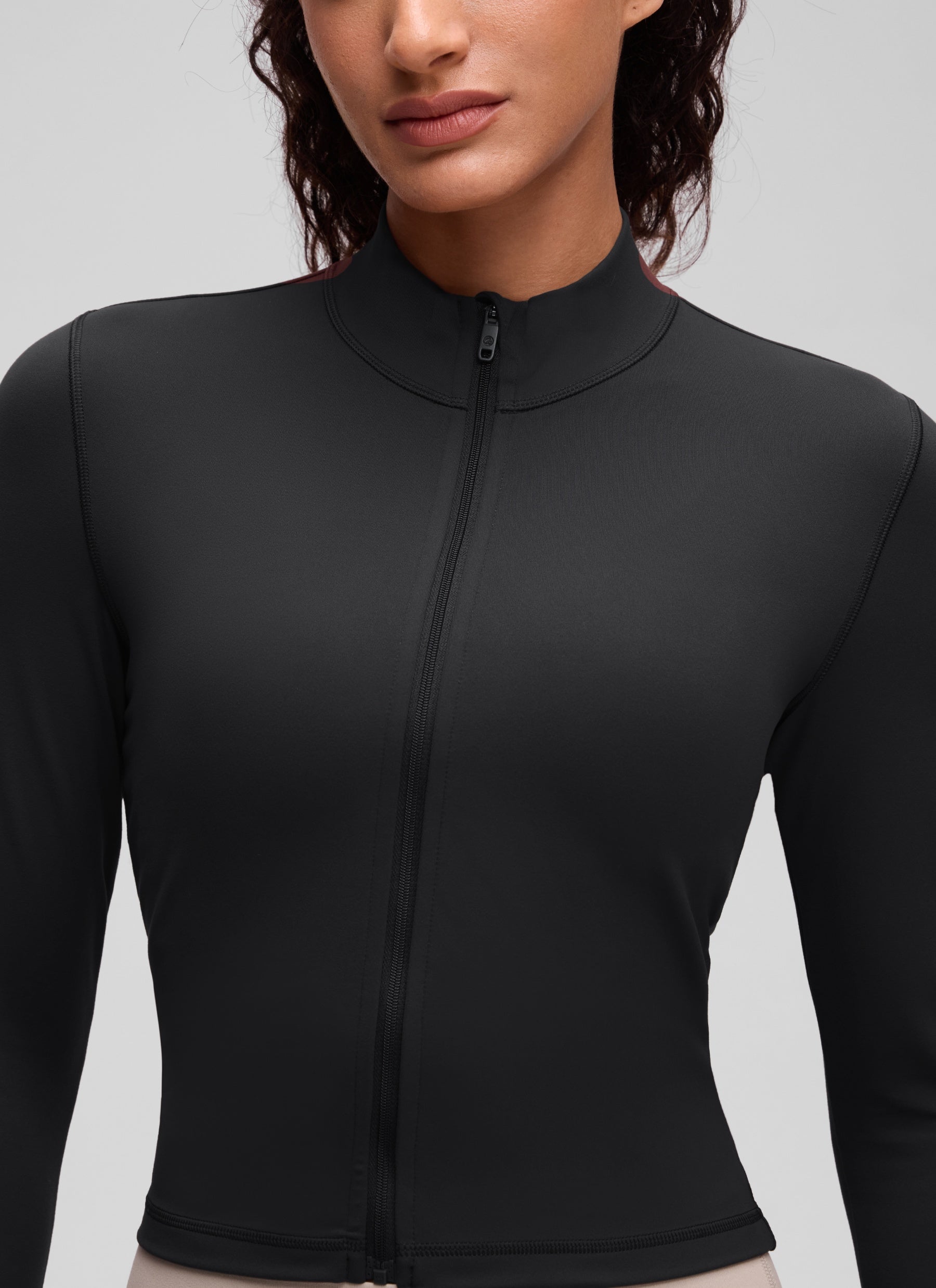 CRZ YOGA Chaquetas cortas Butterluxe Cremallera completa Negro