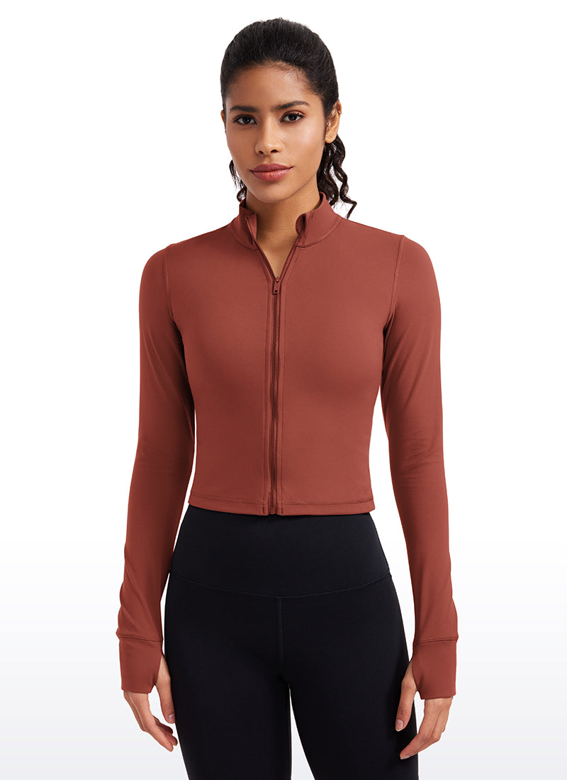 CRZ YOGA Chaquetas cortas Butterluxe Cremallera completa Azufaifo Marrón