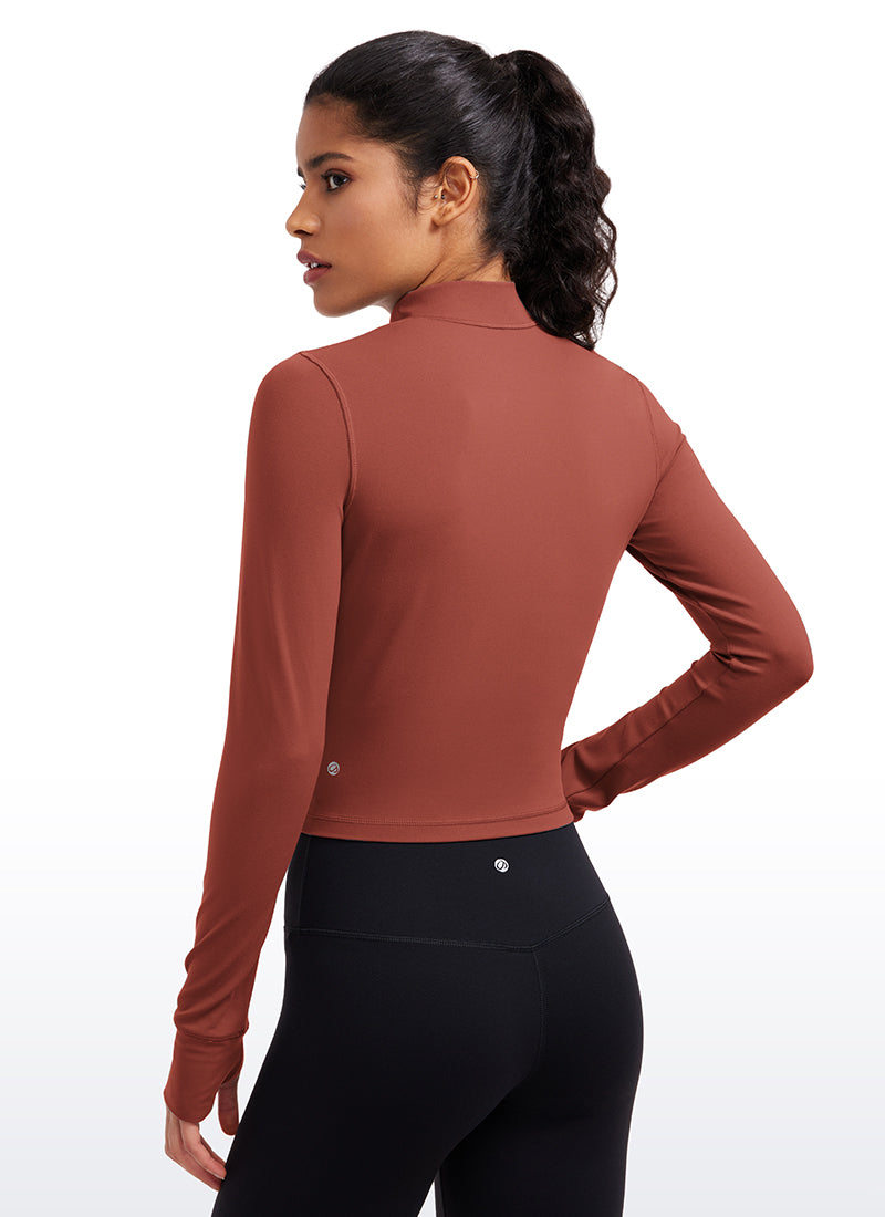 CRZ YOGA Chaquetas cortas Butterluxe Cremallera completa Azufaifo Marrón