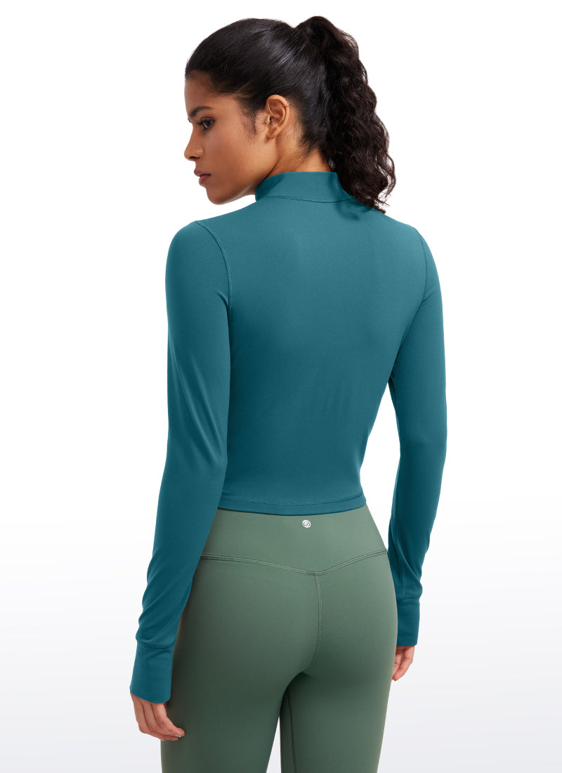 CRZ YOGA Chaquetas cortas Butterluxe Cremallera completa Verde Boreal