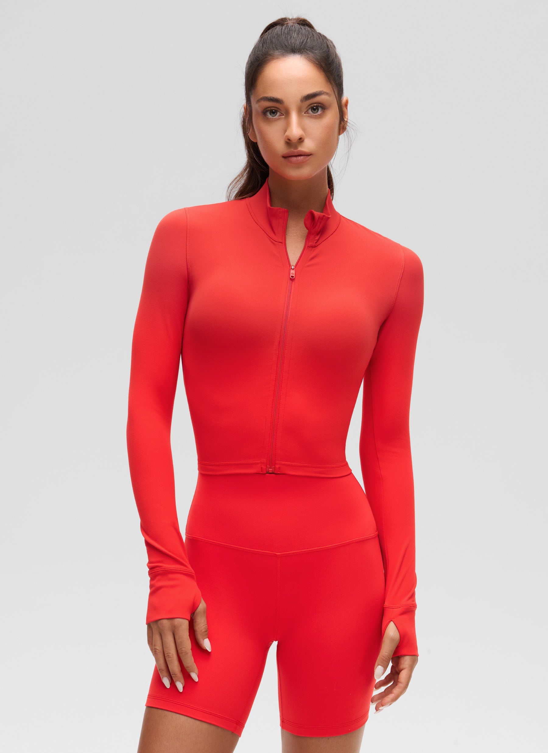CRZ YOGA Chaquetas cortas Butterluxe Cremallera completa Rojo Profundo