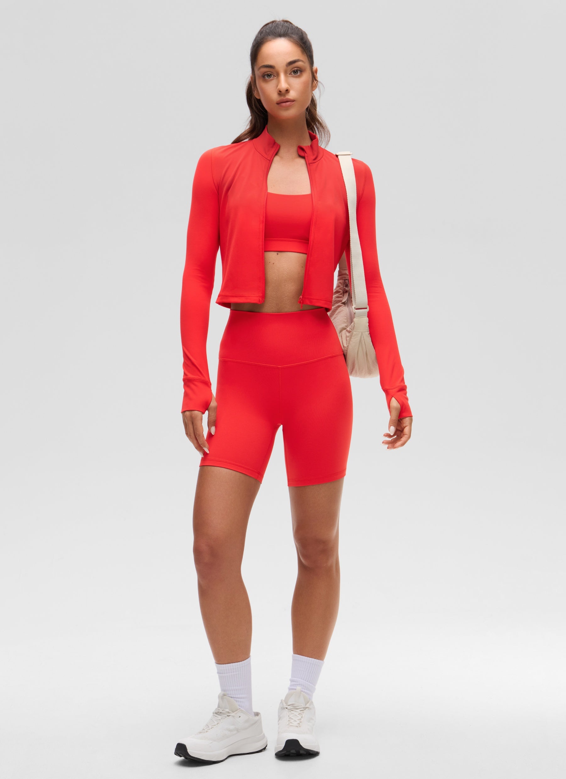 CRZ YOGA Chaquetas cortas Butterluxe Cremallera completa Rojo Profundo