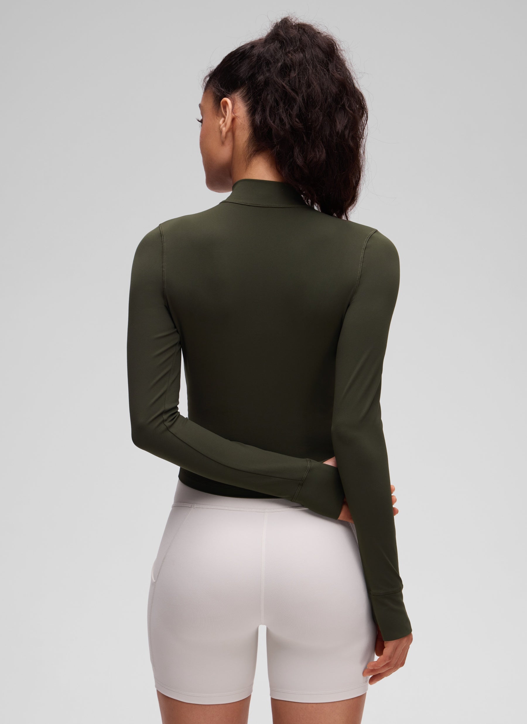 CRZ YOGA Chaquetas cortas Butterluxe Cremallera completa Verde Oliva