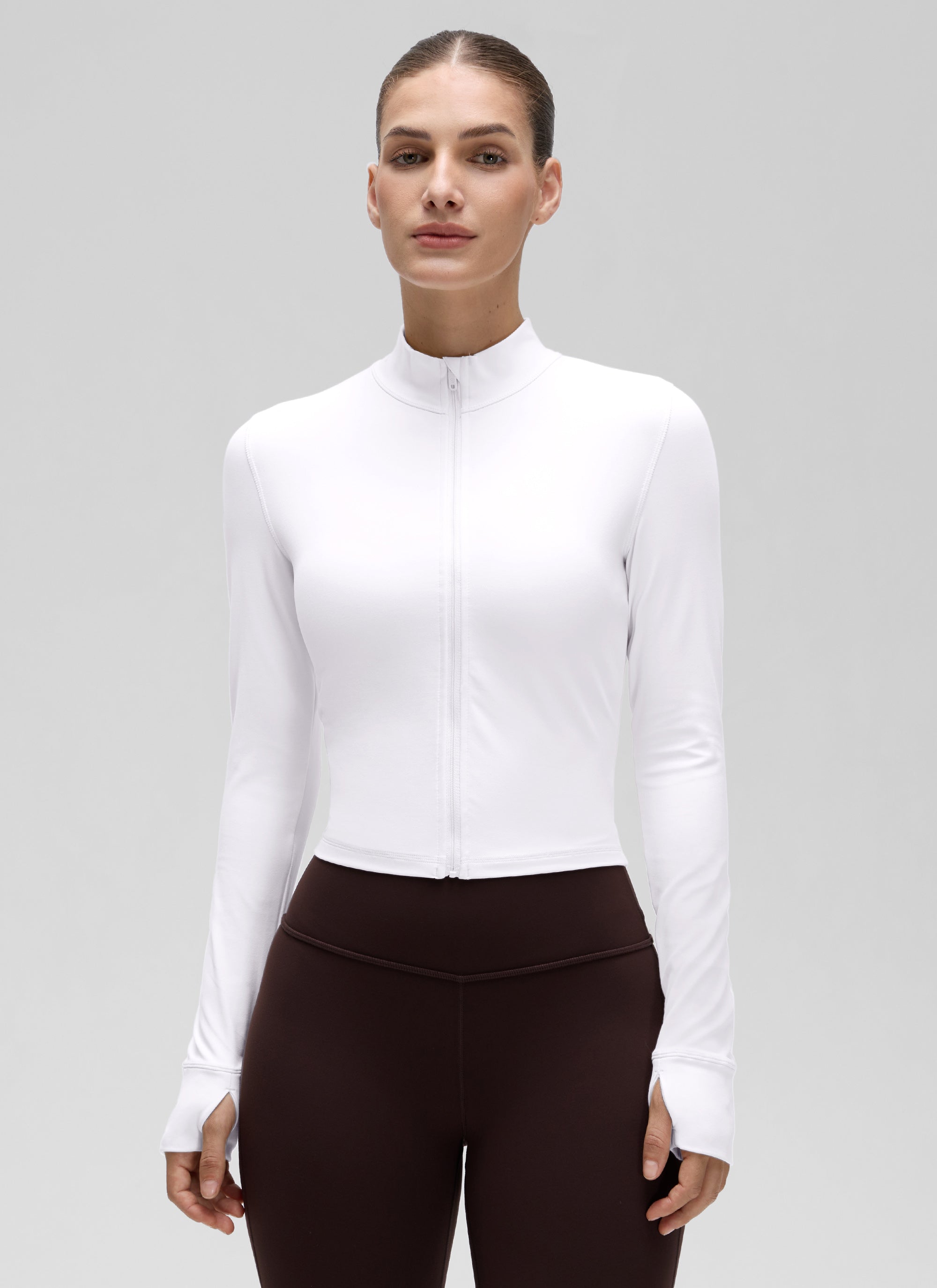 CRZ YOGA Chaquetas cortas Butterluxe Cremallera completa blanco