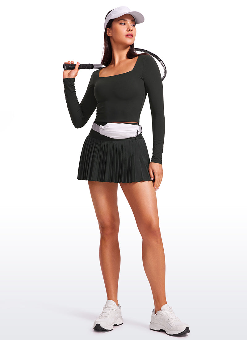 CRZ YOGA Mujer Ajustada Butterluxe Yoga Top Corto de Manga Larga Negro