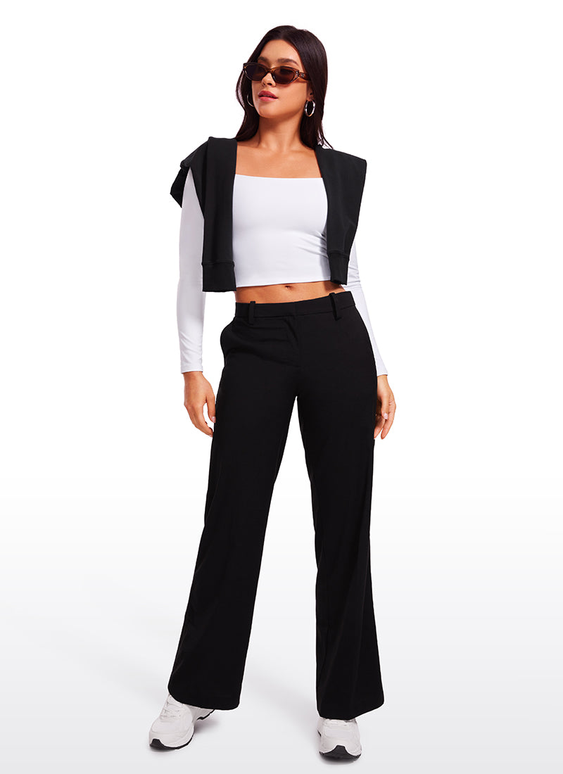 CRZ YOGA Mujer Ajustada Butterluxe Yoga Top Corto de Manga Larga blanco