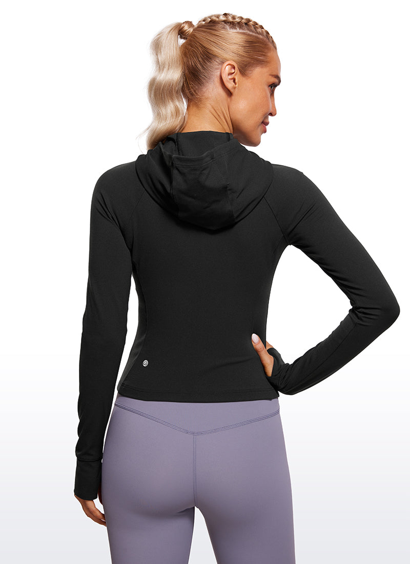 CRZ YOGA Sudaderas con capucha Butterluxe Cremallera completa Negro