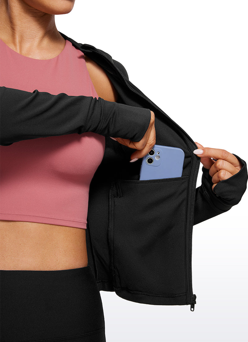 CRZ YOGA Sudaderas con capucha Butterluxe Cremallera completa Negro