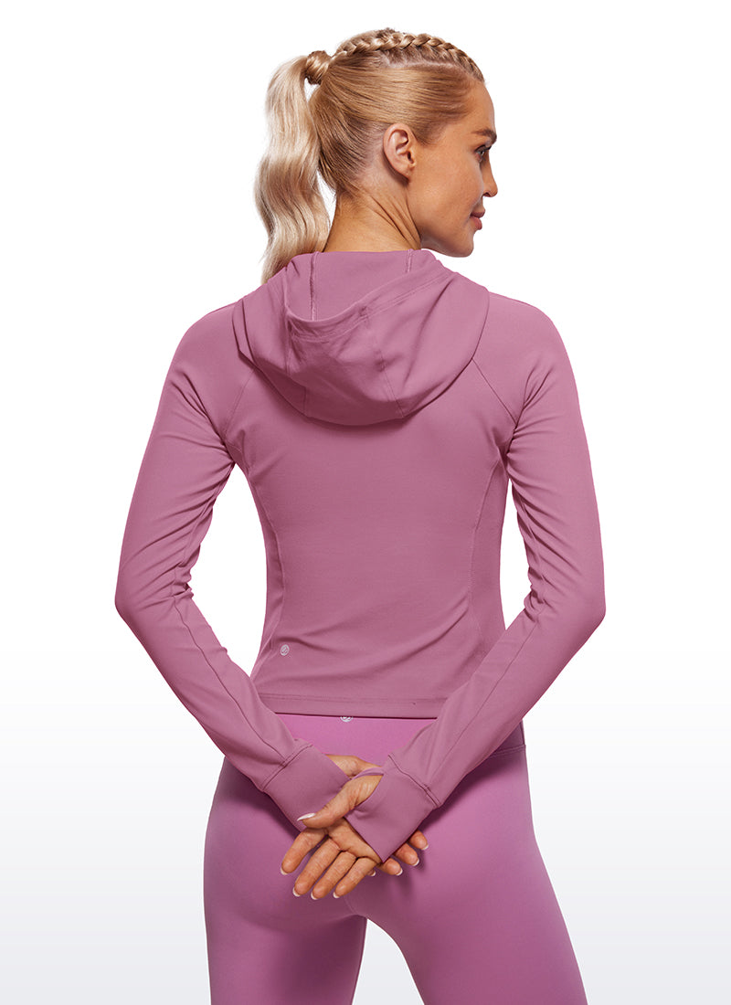 CRZ YOGA Sudaderas con capucha Butterluxe Cremallera completa Polvo de Terciopelo
