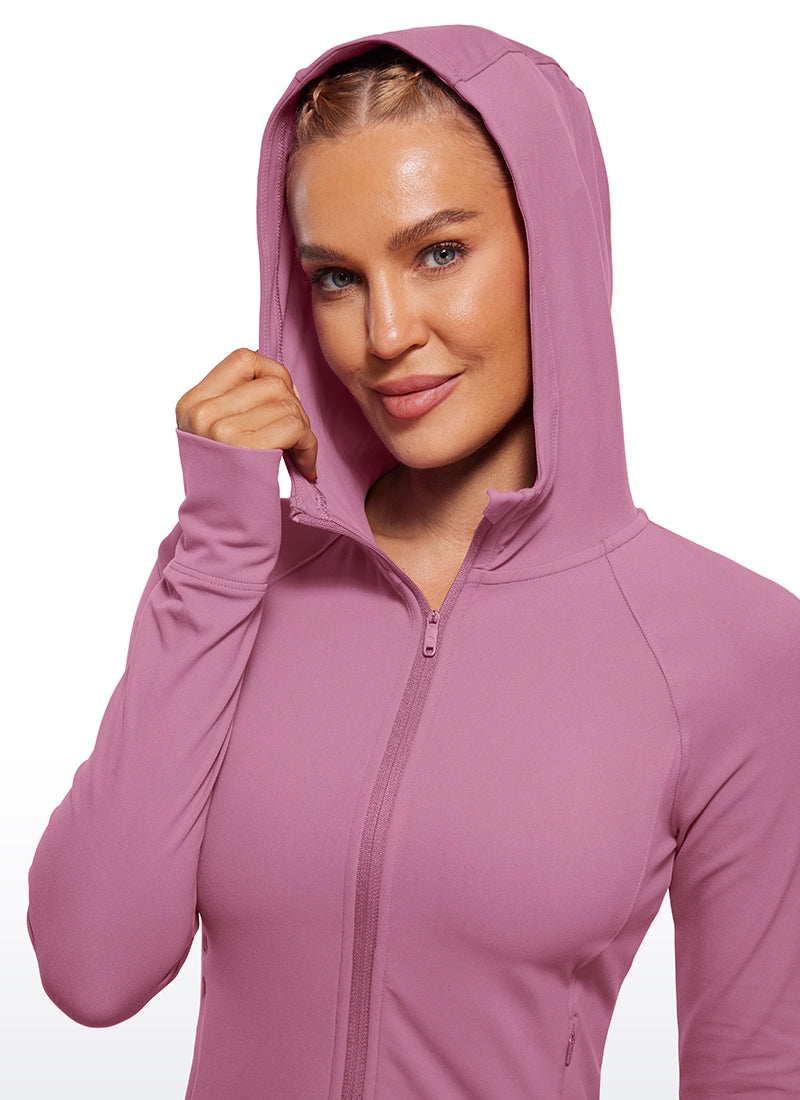 CRZ YOGA Sudaderas con capucha Butterluxe Cremallera completa Polvo de Terciopelo