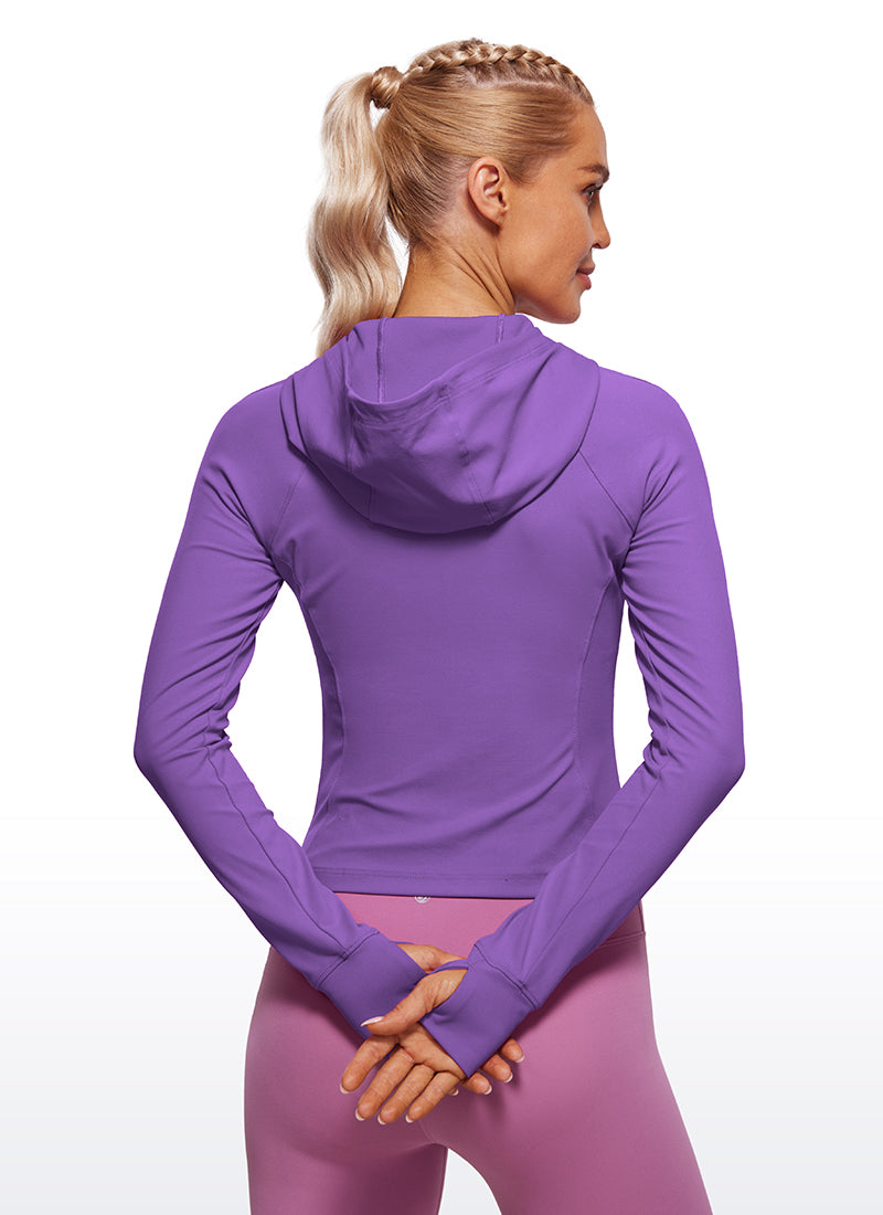 CRZ YOGA Sudaderas con capucha Butterluxe Cremallera completa Lilas Reales