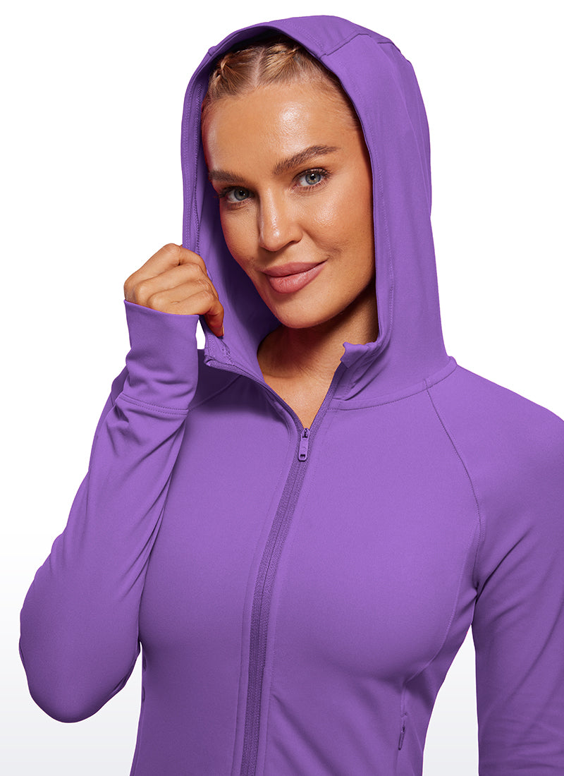CRZ YOGA Sudaderas con capucha Butterluxe Cremallera completa Lilas Reales