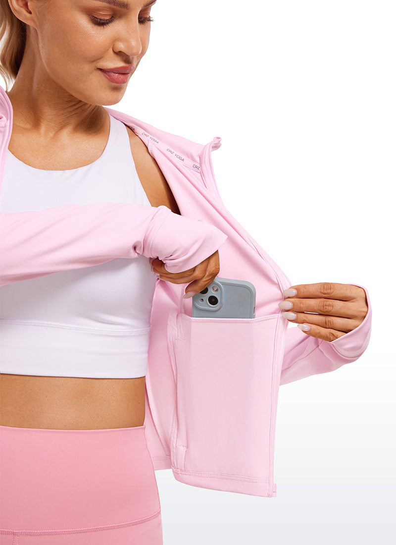 CRZ YOGA Sudaderas con capucha Butterluxe Cremallera completa Peonía Rosa