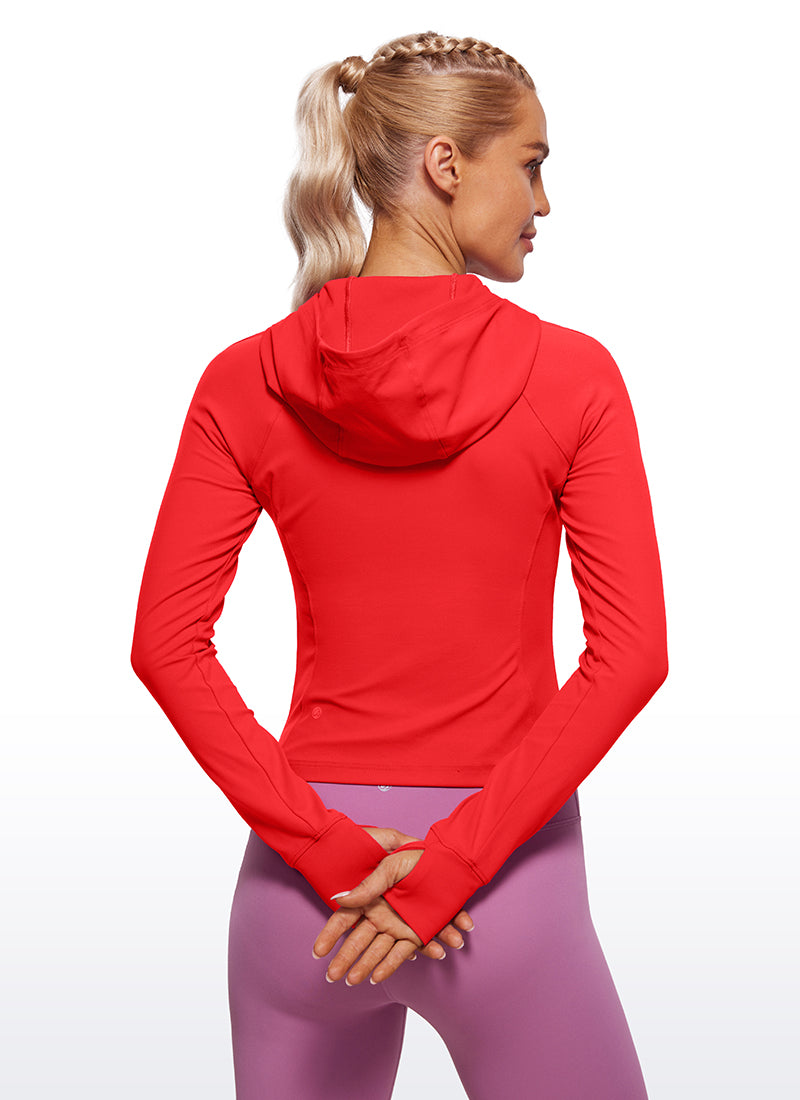 CRZ YOGA Sudaderas con capucha Butterluxe Cremallera completa Rojo Profundo
