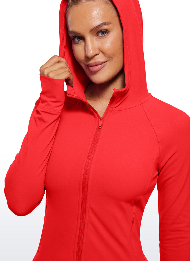 CRZ YOGA Sudaderas con capucha Butterluxe Cremallera completa Rojo Profundo